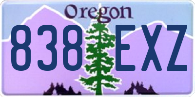OR license plate 838EXZ