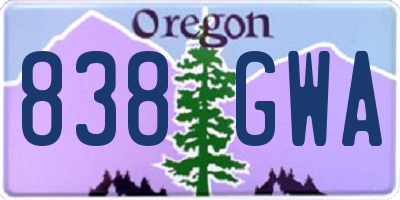 OR license plate 838GWA