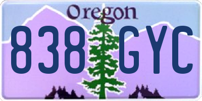 OR license plate 838GYC