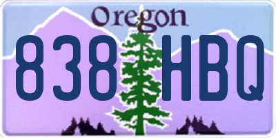 OR license plate 838HBQ