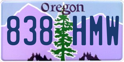 OR license plate 838HMW