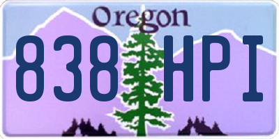 OR license plate 838HPI