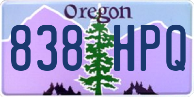 OR license plate 838HPQ