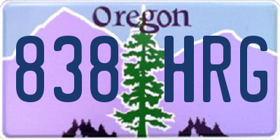 OR license plate 838HRG