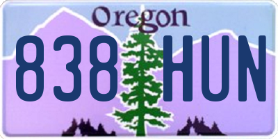 OR license plate 838HUN