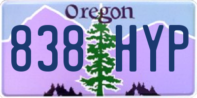 OR license plate 838HYP