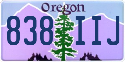 OR license plate 838IIJ