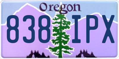 OR license plate 838IPX