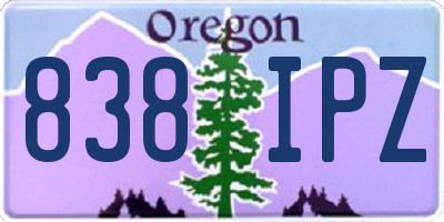 OR license plate 838IPZ