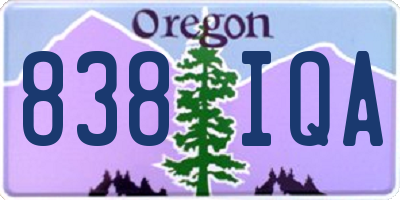 OR license plate 838IQA