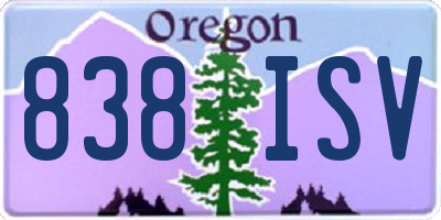 OR license plate 838ISV
