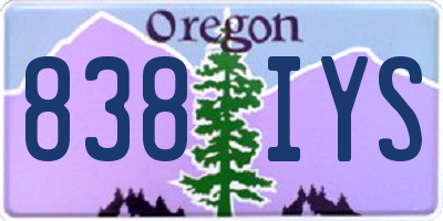 OR license plate 838IYS