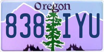 OR license plate 838IYU