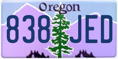 OR license plate 838JED