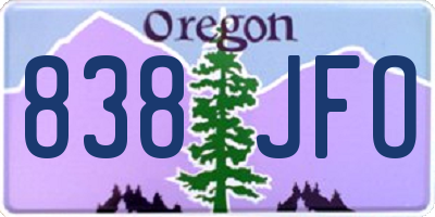 OR license plate 838JFO