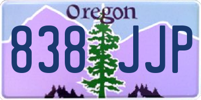 OR license plate 838JJP