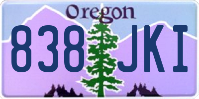 OR license plate 838JKI