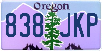 OR license plate 838JKP