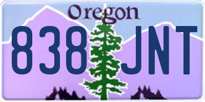 OR license plate 838JNT