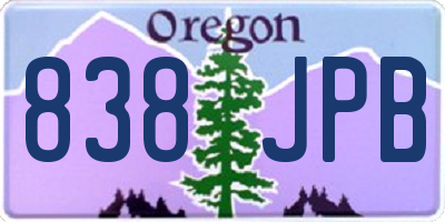 OR license plate 838JPB