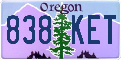 OR license plate 838KET
