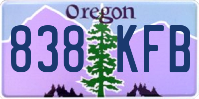 OR license plate 838KFB