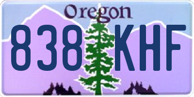 OR license plate 838KHF