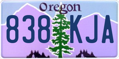 OR license plate 838KJA