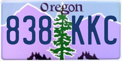 OR license plate 838KKC