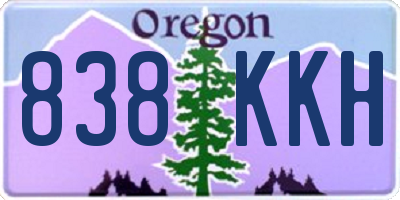 OR license plate 838KKH