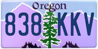 OR license plate 838KKV