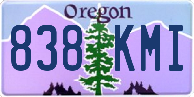 OR license plate 838KMI