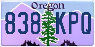 OR license plate 838KPQ