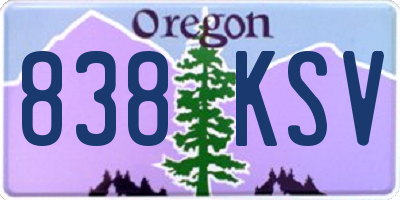 OR license plate 838KSV