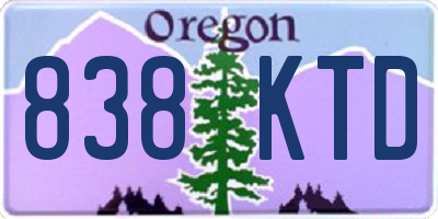 OR license plate 838KTD