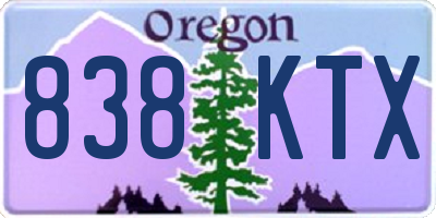 OR license plate 838KTX
