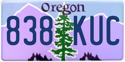 OR license plate 838KUC