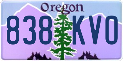 OR license plate 838KVO