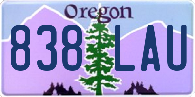 OR license plate 838LAU