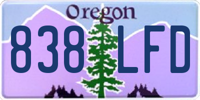 OR license plate 838LFD