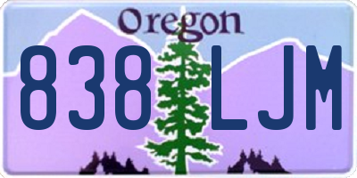 OR license plate 838LJM
