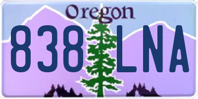 OR license plate 838LNA