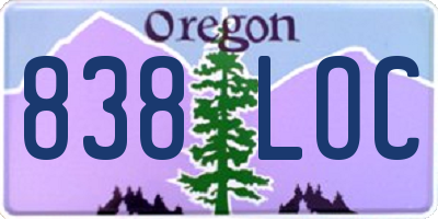 OR license plate 838LOC