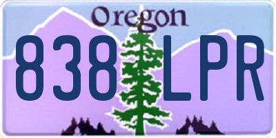 OR license plate 838LPR