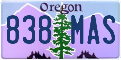 OR license plate 838MAS