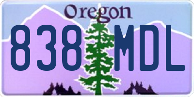 OR license plate 838MDL