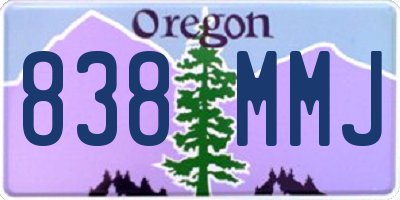 OR license plate 838MMJ