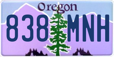 OR license plate 838MNH