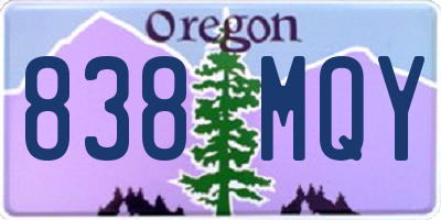 OR license plate 838MQY