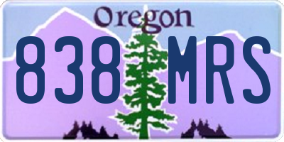 OR license plate 838MRS